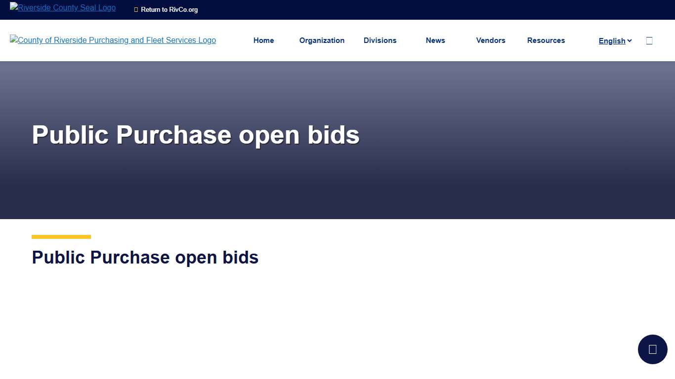 Public Purchase open bids County of Riverside Purchasing and Fleet Services