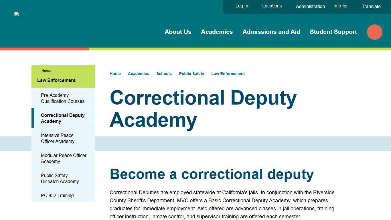Correctional Deputy Academy